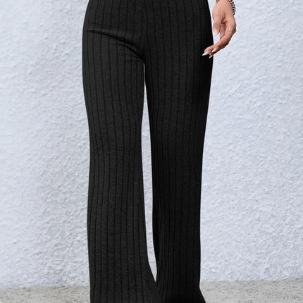 Basic Bae Full Size Ribbed High Waist Flare Pants - Image 6