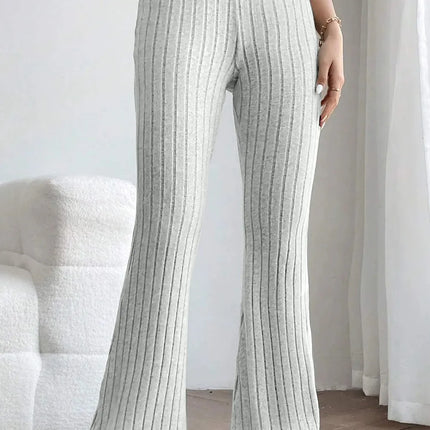 Basic Bae Full Size Ribbed High Waist Flare Pants - Image 24