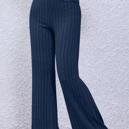 Basic Bae Full Size Ribbed High Waist Flare Pants - Image 9