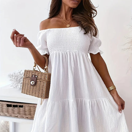 Full Size Ruffled Off-Shoulder Short Sleeve Dress - Image 23