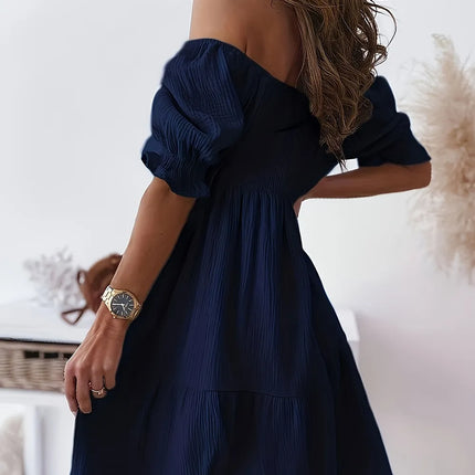 Full Size Ruffled Off-Shoulder Short Sleeve Dress - Image 22