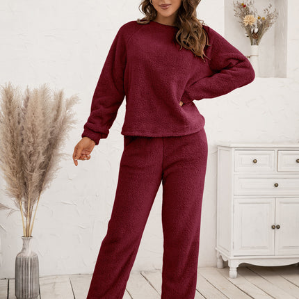 Ivy Lane Teddy Long Sleeve Top and Pants Lounge Set - Image 17