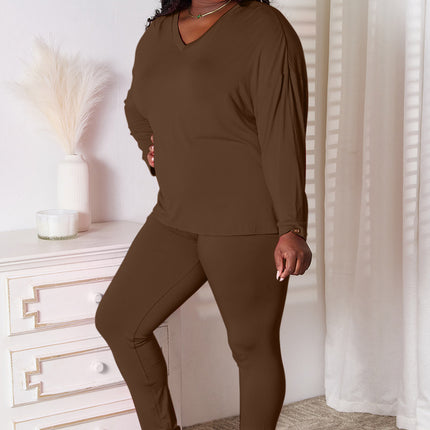 Basic Bae Full Size V-Neck Soft Rayon Long Sleeve Top and Pants Lounge Set - Image 19