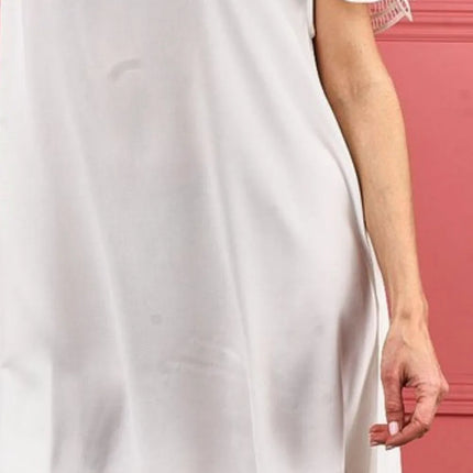 BiBi Crochet Lace Yoke Detailed Wrinkled Top - Image 3