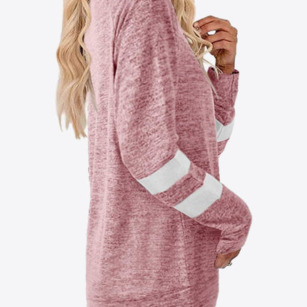 Striped Contrast Raglan Sleeve Top - Image 11