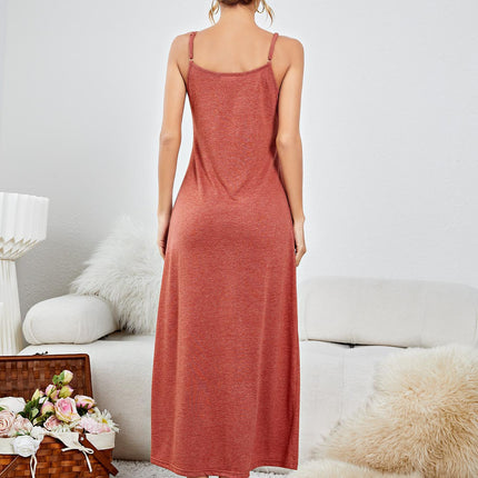Scoop Neck Spaghetti Strap Night Dress - Image 2