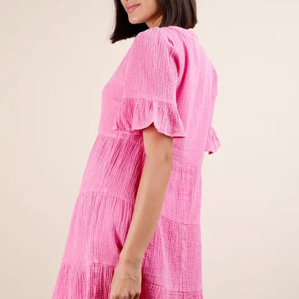 VERY J Plus Size Mineral Washed Woven Mini Dress - Image 6