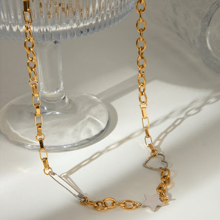 Stainless Steel Star Heart Necklace - Image 3