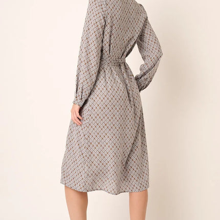 Mittoshop Abstract Print Waist Tie Midi Shirt Dress - Image 5