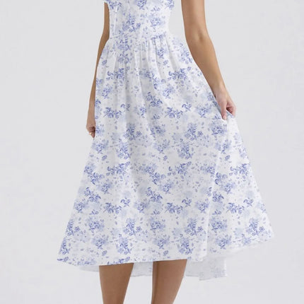 Floral V-Neck Sleeveless Midi Dress with Pockets - Image 9