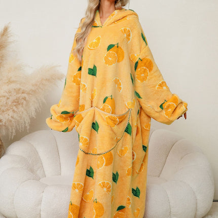 Fuzzy Pocketed Long Sleeve Hooded Lounge Dress - Image 26