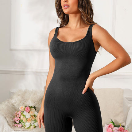 Scoop Neck Wide Strap Active Romper - Image 7