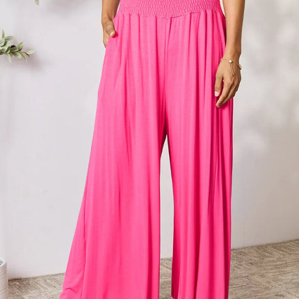 Basic Bae Full Size Smocked Wide Waistband Wide Leg Pants - Image 14