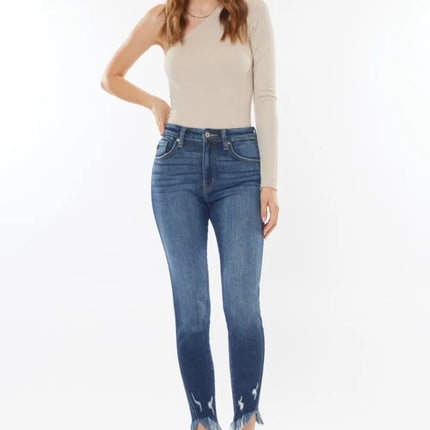 Kancan Raw Hem High Waist Cropped Jeans - Image 2