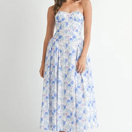 MABLE Sweetheart Neckline Floral Printed Midi Dress - Image 2