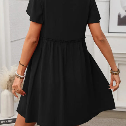 Button Front Flutter Sleeve Dress - Image 19