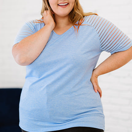 Plus Size V-Neck Raglan Sleeve Tee - Image 7