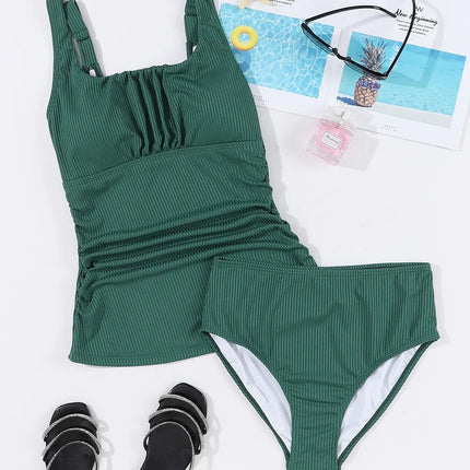 Square Neck Wide Strap Tankini Set - Image 6