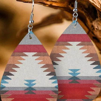 Printed PU Leather Dangle Earrings - Image 5