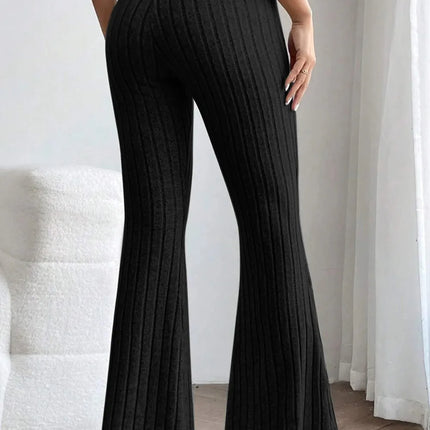 Basic Bae Full Size Ribbed High Waist Flare Pants - Image 2