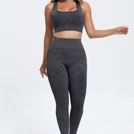 3 Piece Washed Square Neck Wide Strap Active Set - Image 20