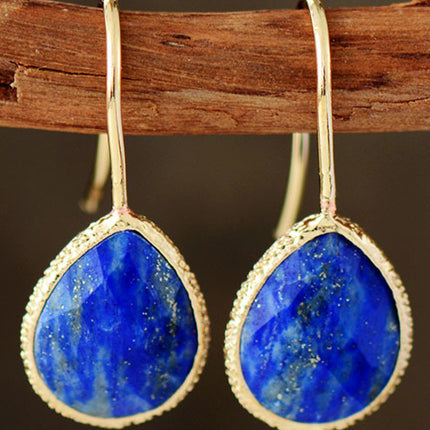 Handmade Natural Stone Teardrop Earrings - Image 5