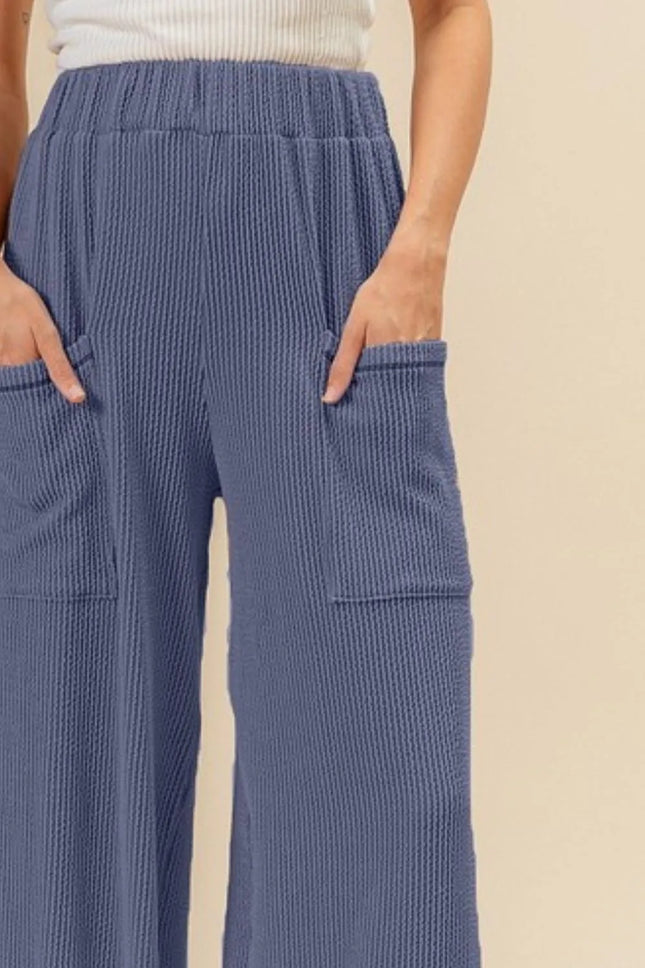 BiBi 2tone Cord Rib Waist Band Side Pocket Pants