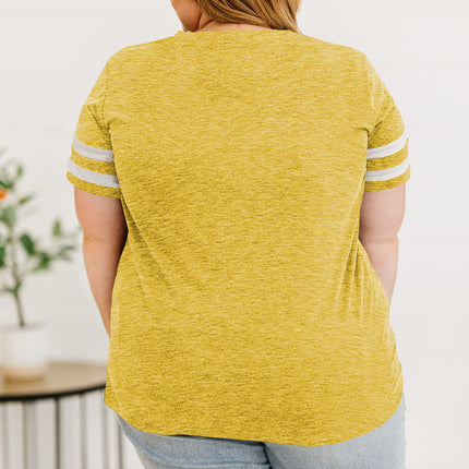 Plus Size Striped V-Neck Tee Shirt - Image 27