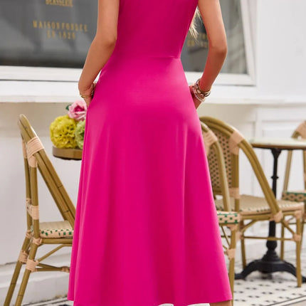 Side Slit Scoop Neck Wide Strap Dress - Image 4