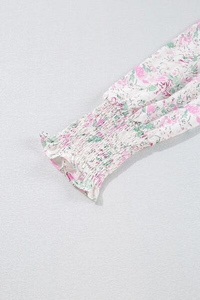 Printed Round Neck Long Sleeve Blouse - Image 9