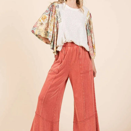 Mittoshop Mineral Wash Wide Flared Leg Pants - Image 4