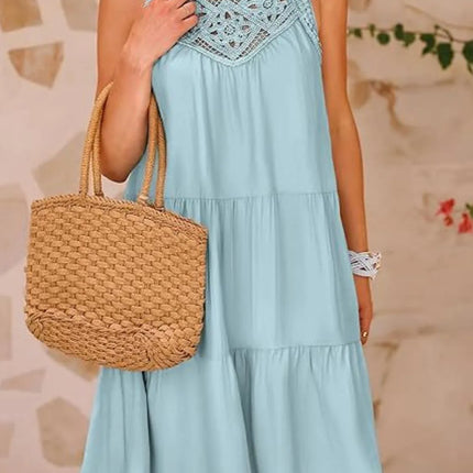 Ruffled Hem Lace Sleeveless Dress - Image 20