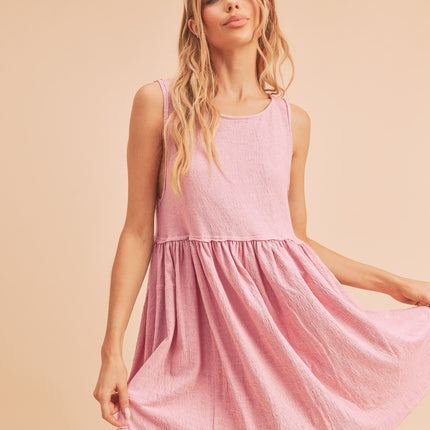 Aemi + Co Round Neck Mini Tank Dress - Image 1