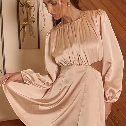 Mittoshop Satin Side Cutout Detail Mini Dress - Image 2