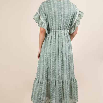 VERY J Embroidered Boho Ruffled Midi Dress - Image 7