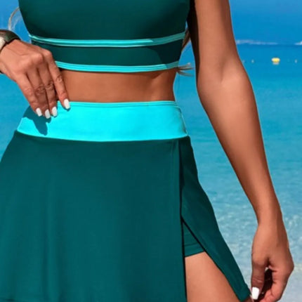 Scoop Neck Top and Skort Swim Set - Image 12