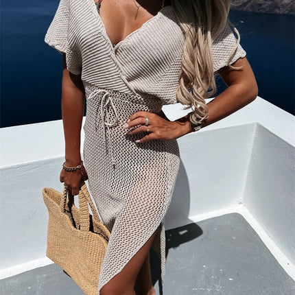 Slit Surplice Cap Sleeve Cover Up - Image 1