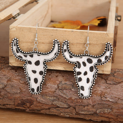 Alloy Animal Print Cow Head Earrings - Image 9