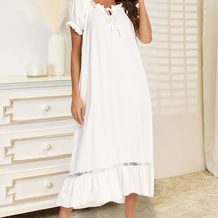 Lace Detail Short Sleeve Lounge Dress - Image 15
