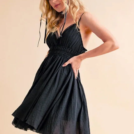 Aemi+Co Lace Detail Mini Cami Dress - Image 6