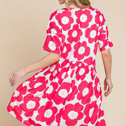 BOMBOM Flower Print Ruched Dress - Image 2