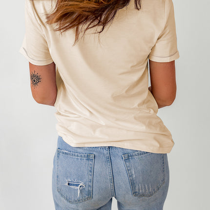 Letter Graphic Cuffed Tee Shirt - Image 2