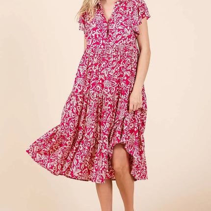 Mittoshop Abstract Print Ruffle Tier Midi Dress - Image 4