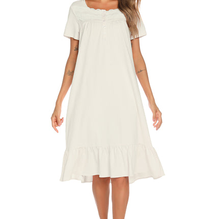 Lace Detail Square Neck Lounge Dress - Image 11