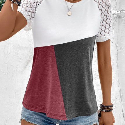 Ivy Lane Color Block Raglan Sleeve Round Neck Tee - Image 12