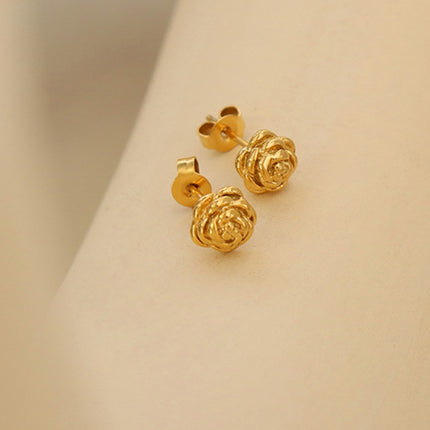 Titanium Steel Flower Stud Earrings - Image 3