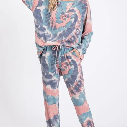 BiBi Tie Dye French Terry Casual Pants - Image 9