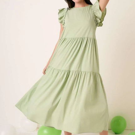 Mittoshop Ruffle Short Sleeve Tiered Maxi Dress - Image 1