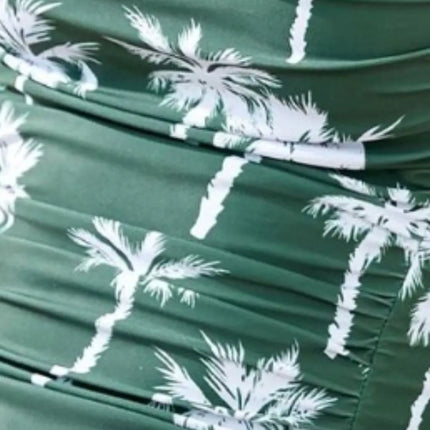 Printed Square Neck Wide Strap One-Piece Swimwear - Image 11