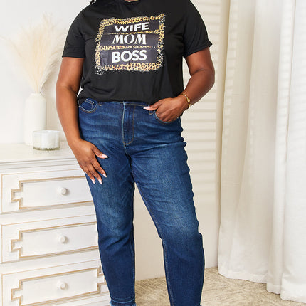 Simply Love WIFE MOM BOSS Leopard Graphic T-Shirt - Image 8